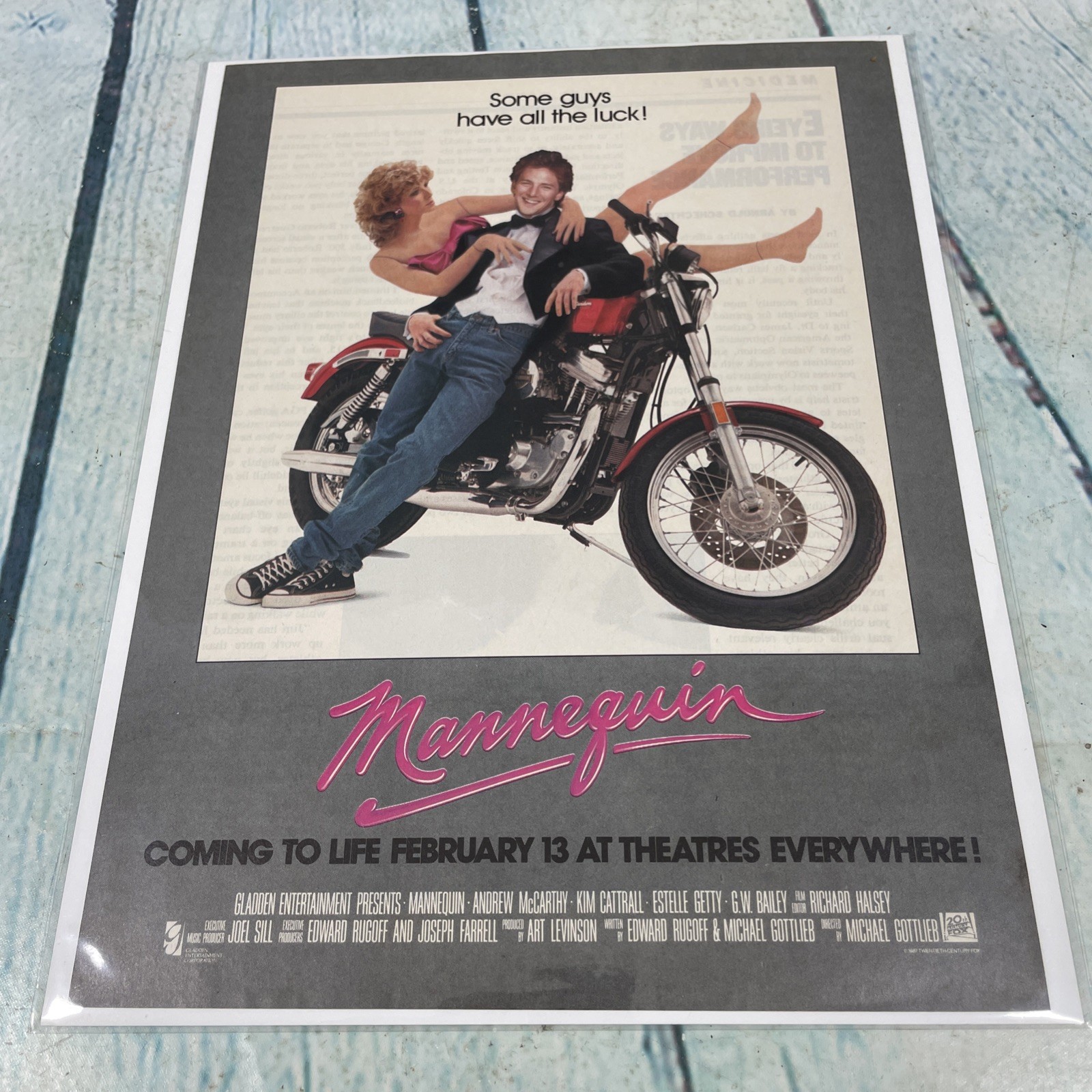 1987 Mannequin Movie McCarthy Vtg Print Ad/Poster Pinup Promo Art Magazine Page