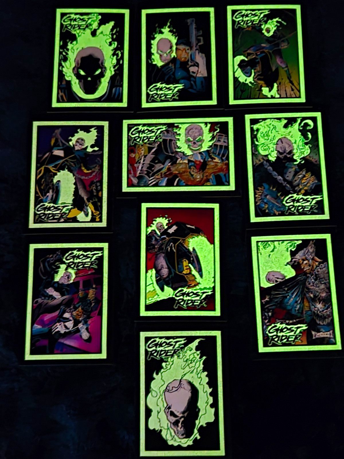 1992 Ghost Rider Complete Set 1-80 + G1-G10 Glow In The Dark EX/MT - 1 Owner