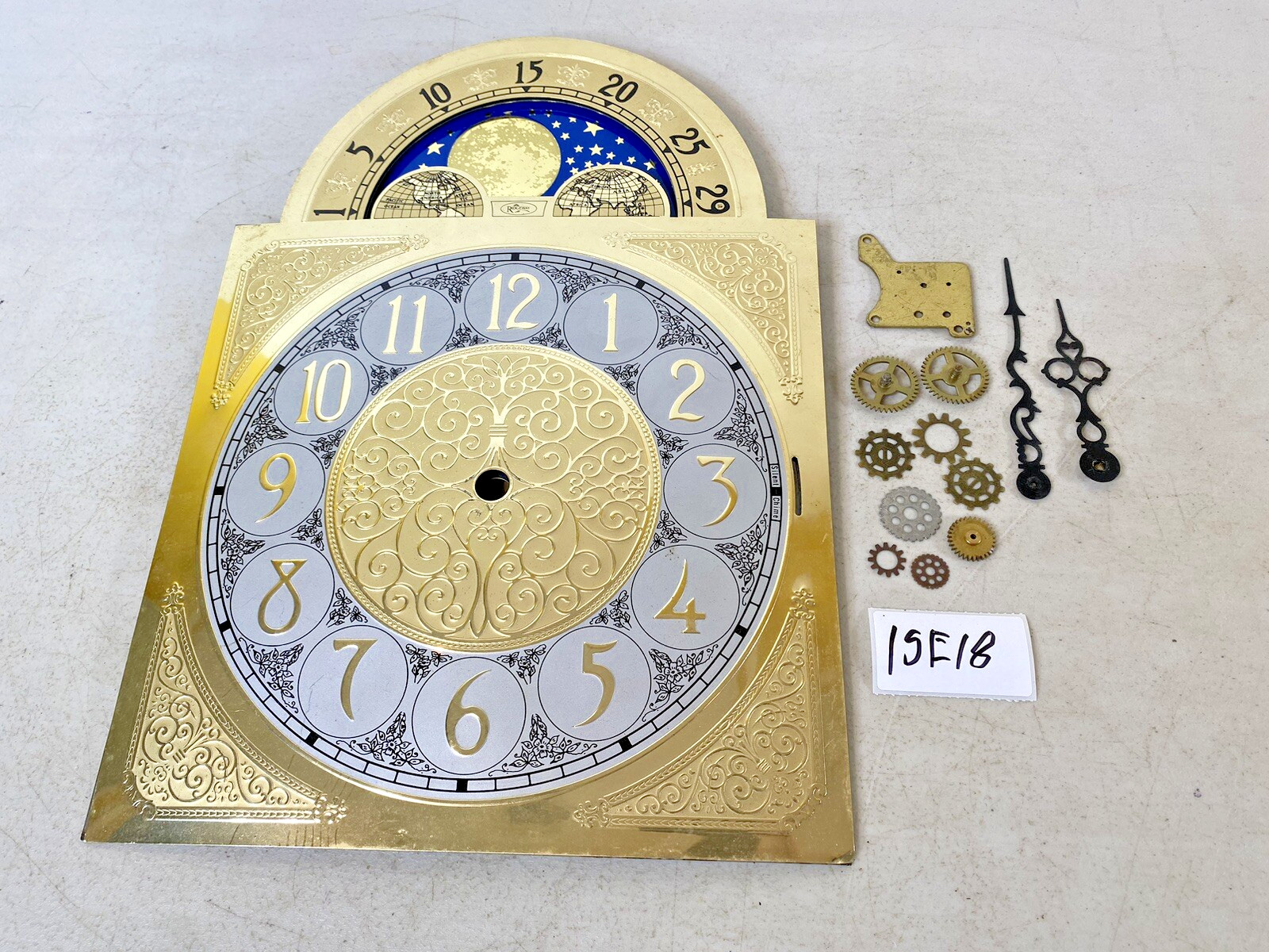 Ridgeway Model 9596 Vintage Metal Clock face parts 15E18