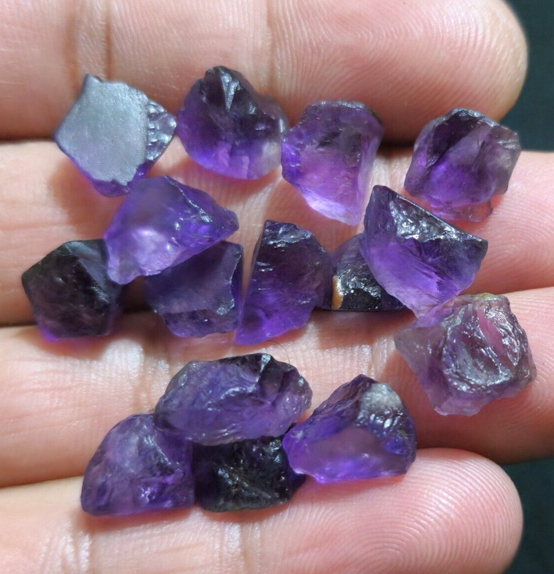 Amazing 15 Pcs Lot Size 8-15 MM Wonderful African Purple Amethyst Loose Gemstone