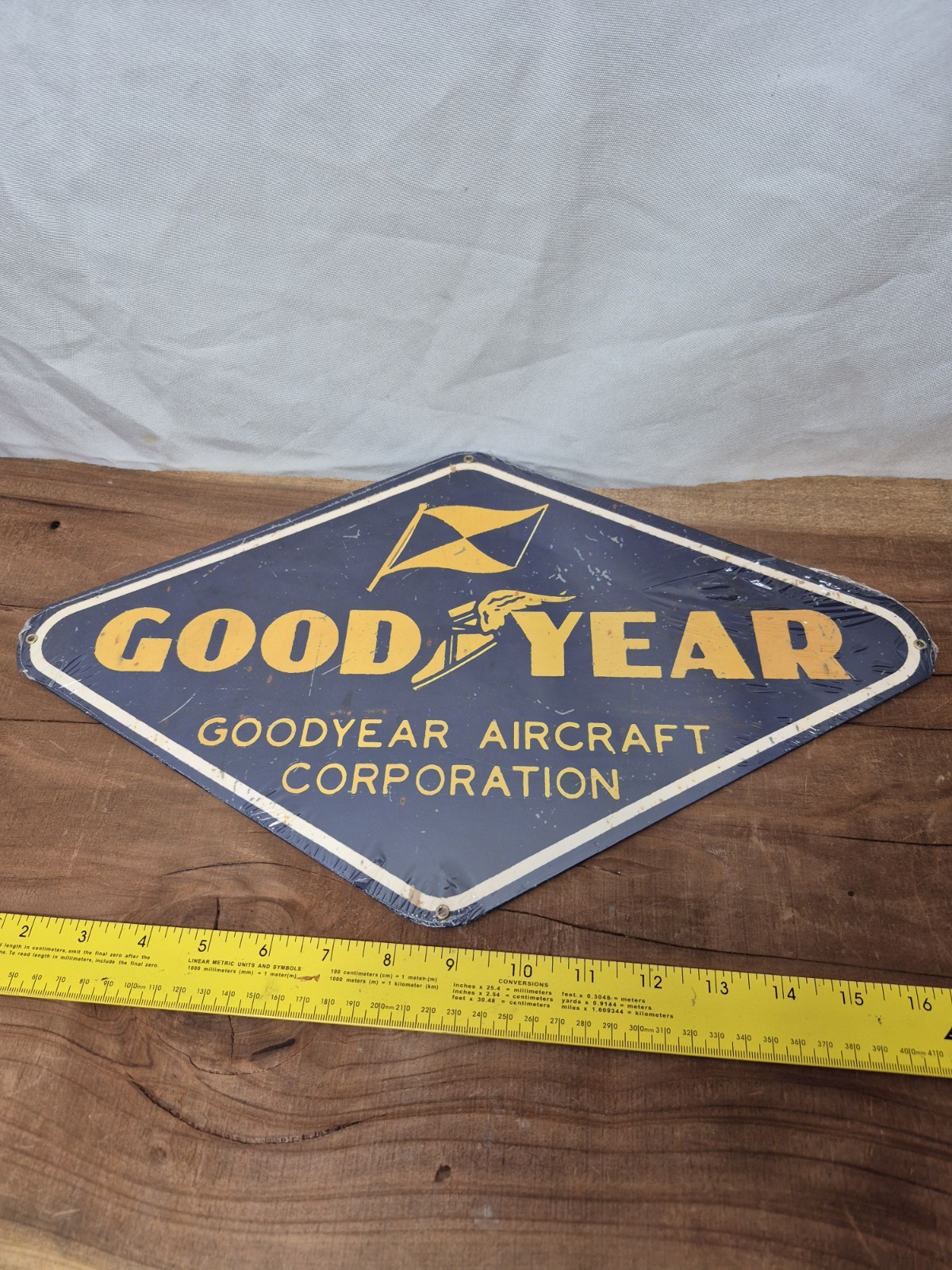 Goodyear Aircraft Corporation Metal Sign, F4U Corsair,  Goodyear Duck  SIG-0613