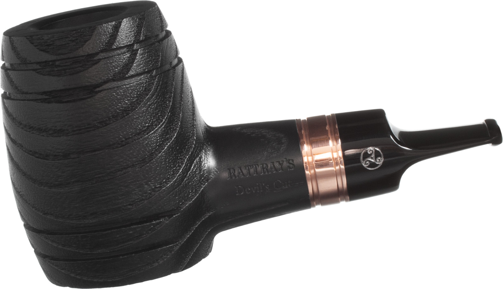 NEW RATTRAY\'S DEVIL\'S CUT G BLACK 9MM PIPE / NEW CARBON INSERT - HEATPROOF