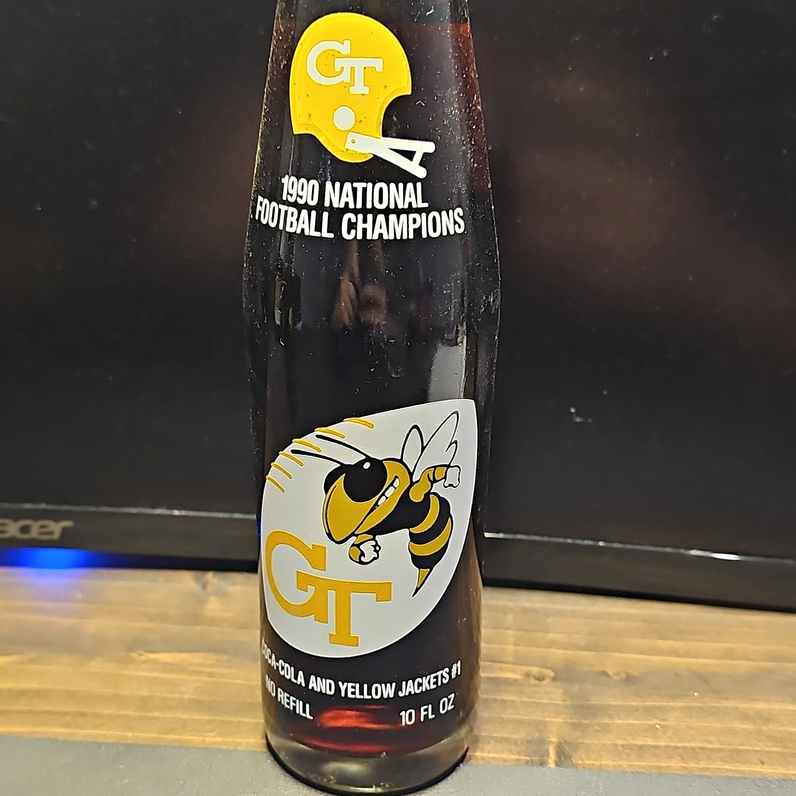 Coca-Cola Georgia Tech GT 1990 National Football Champions 10 fl oz Soda Bottle