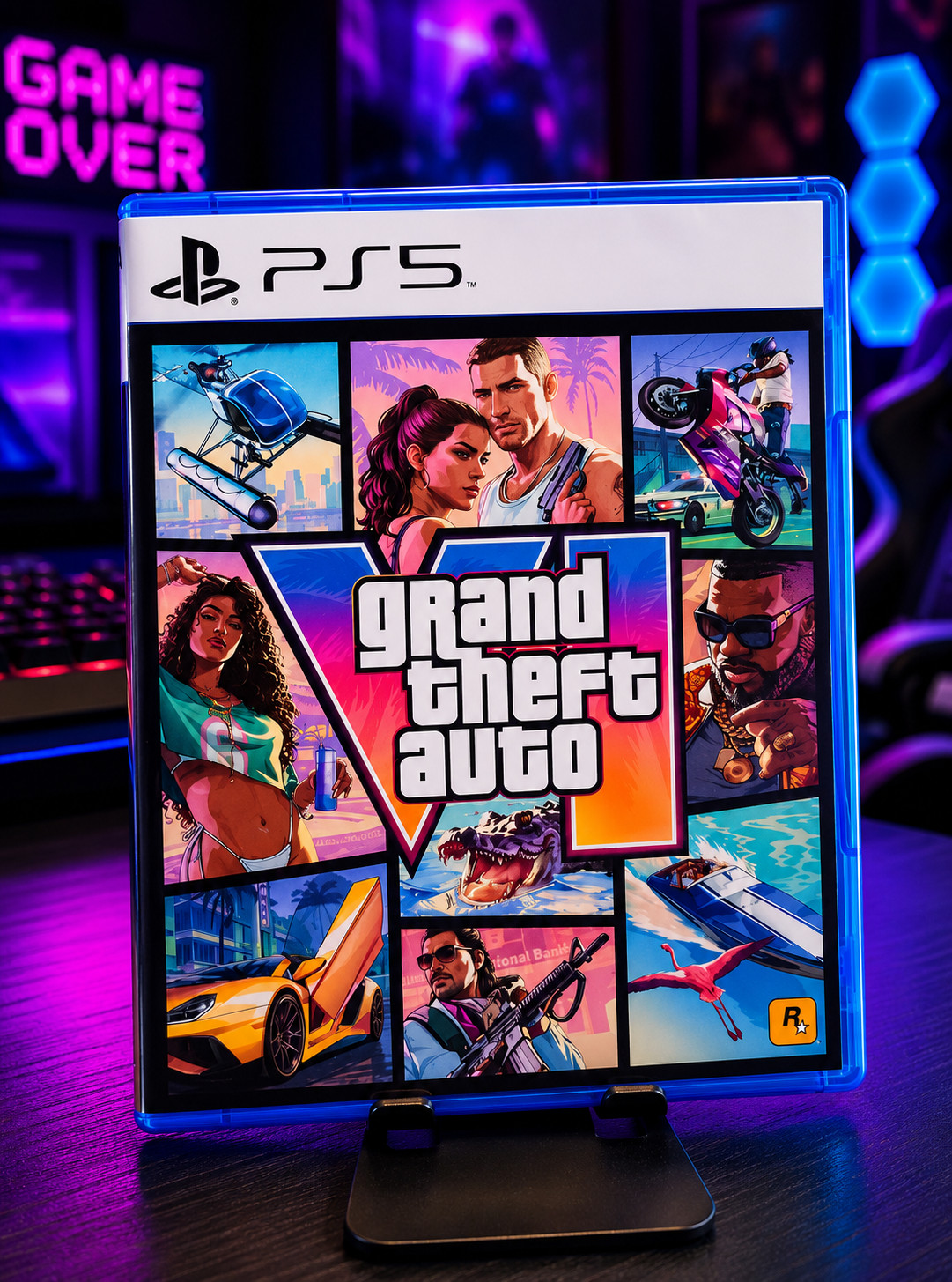 Grand Theft Auto 6 VI - GTA PS5 Cover Art with Disc Case｜NO GAME, Fan Made