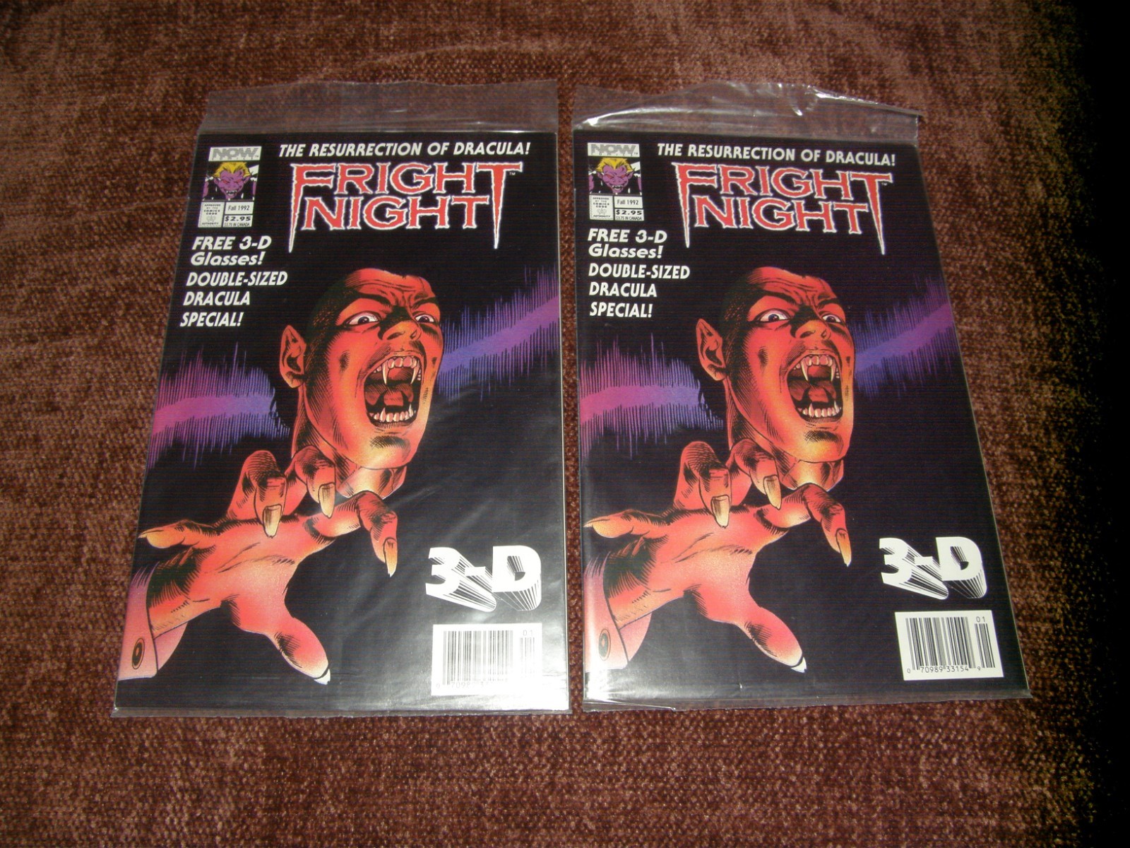 FRIGHT NIGHT THE RESURRECTION OF DRACULA / FALL 1992 NOW COMICS ( 2 ) BOOKS 