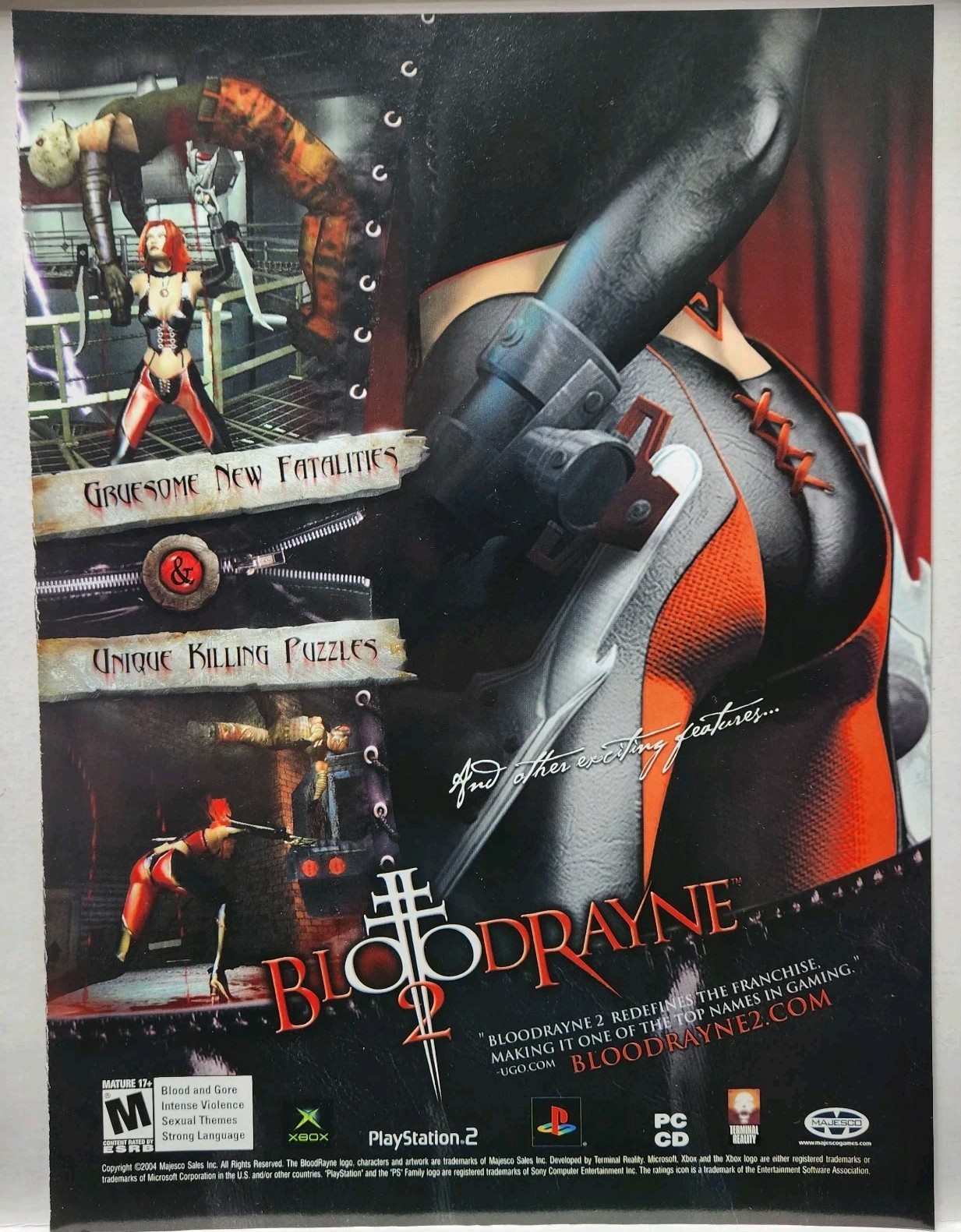 2004 Bloodrayne 2 Sony Playstation 2 PS2 XBOX Original Print Ad Poster Promo Art