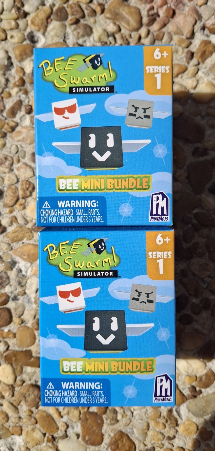 2 × New PhatMojo Bee Swarm Simulator Series 1 Blind Pack Mystery Figure+ Sticker
