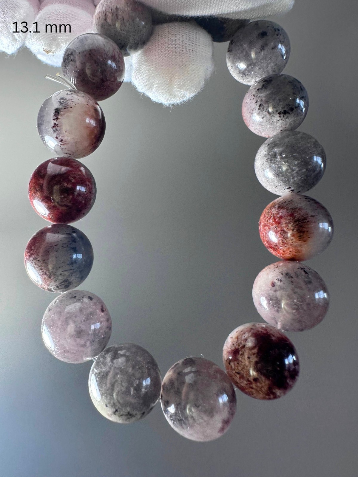 Natural Auralite 23 Crystal Beaded Stretch Bracelet 13mm Healing Gemstone