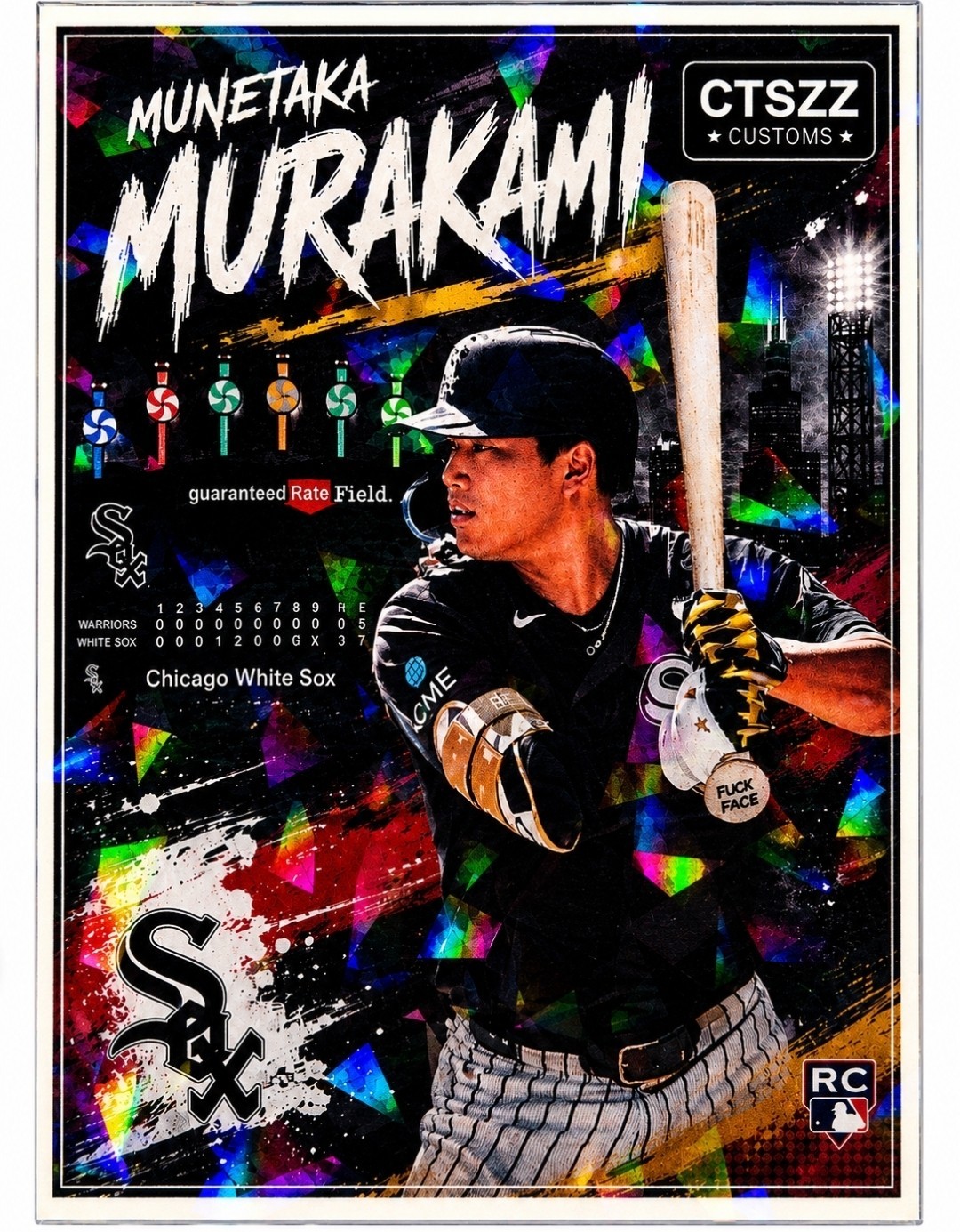Munetaka Murakami CTSZZ Customs Cracked Ice Chicago White Sox Rookie Custom