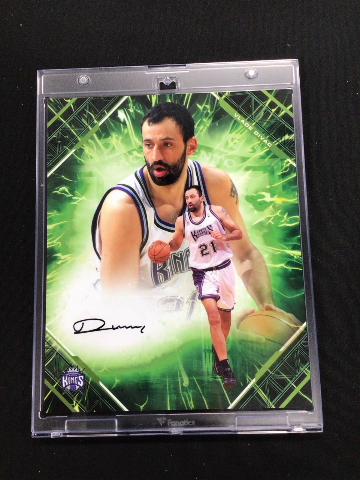 2026 Fanatics Underwraps Emanate Green Vlade Divac Kings #'d 36/99