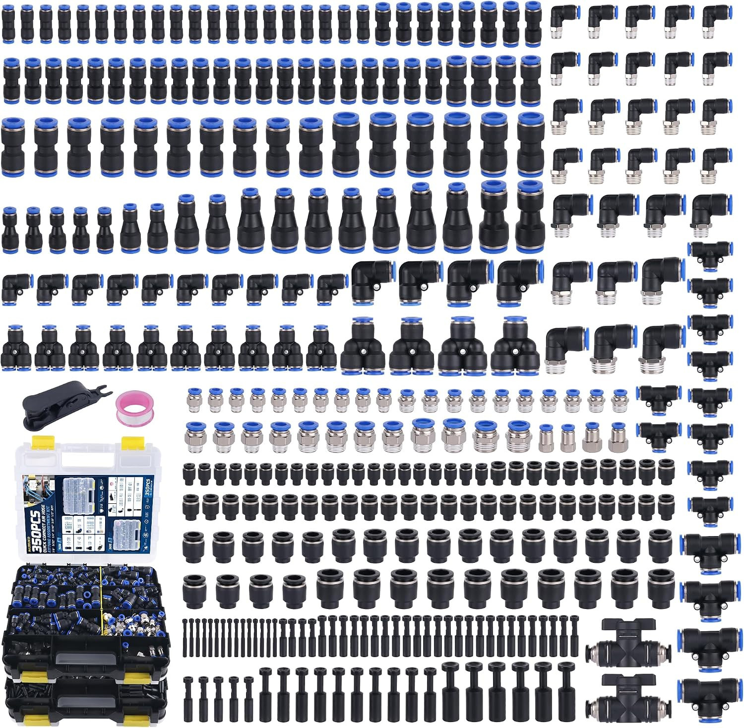 350 PCS Pneumatic Quick Connect Air Hose Fitting Kit