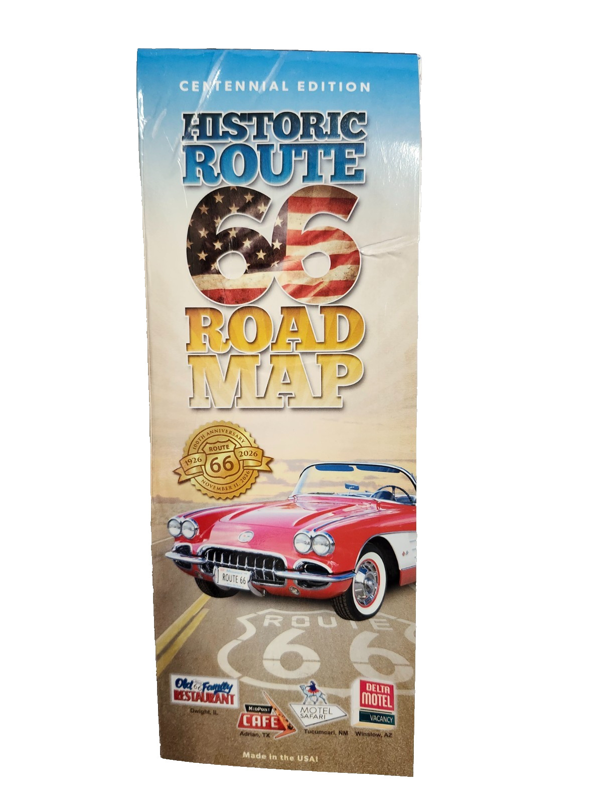 HISTORIC ROUTE 66 LAMINATED CHICAGO TO LA 2026 100TH ANNIVERSARY EDITION