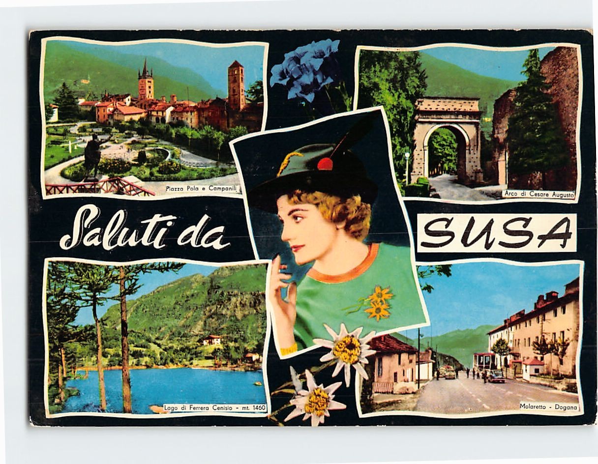 Postcard Saluti da Susa Italy