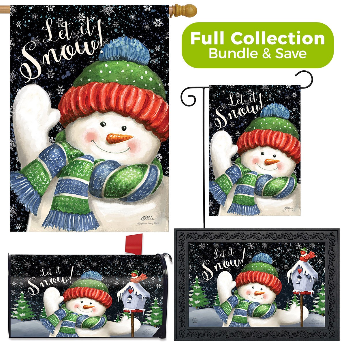 Briarwood Lane Snow Time Snowman Winter Design Collection 30x18
