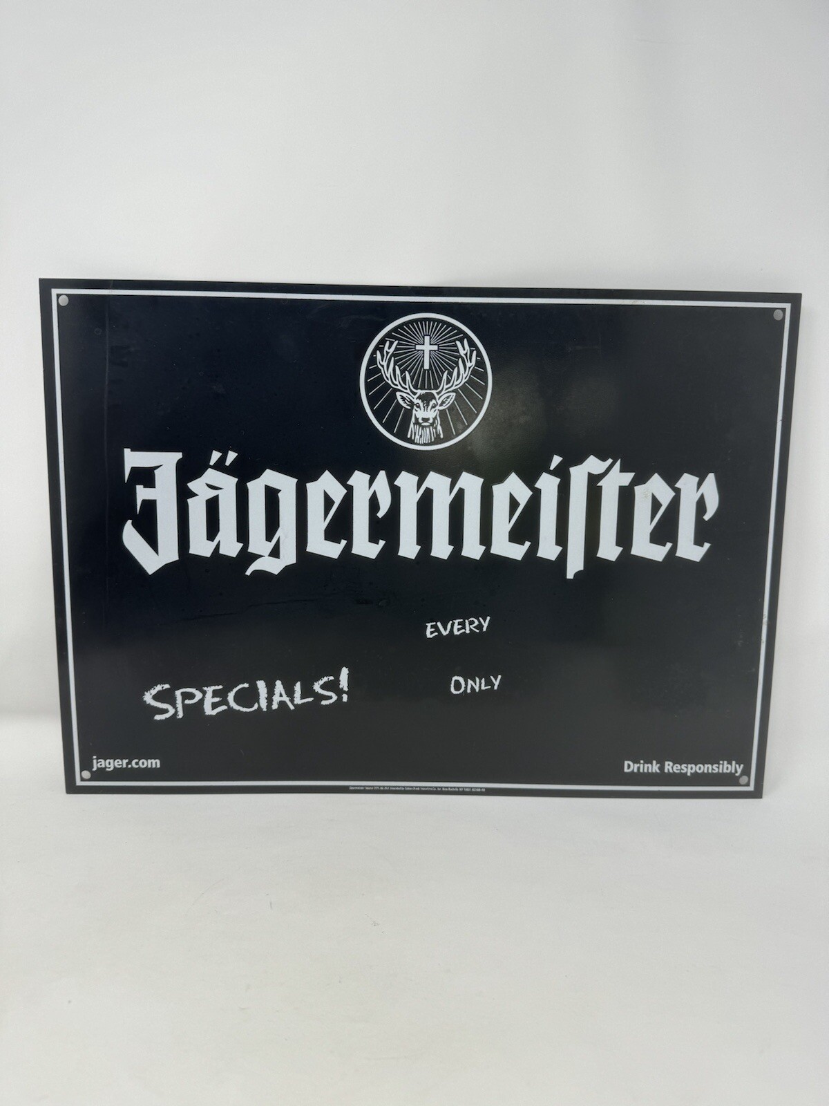 JAGERMEISTER GERMAN LIQUOR DEER BAR man cave barware HTF ACRYLIC SIGN 17x12” GUC