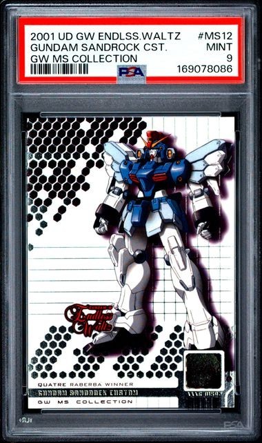 2001 UPPER DECK GUNDAM WING ENDLESS WALTZ MS12 GUNDAM SANDROCK CUSTOM PSA 9 MINT