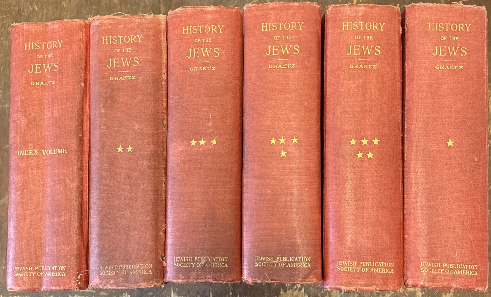 History of the Jews by Heinrich Graetz 6 Volume Copyright 1801-1898