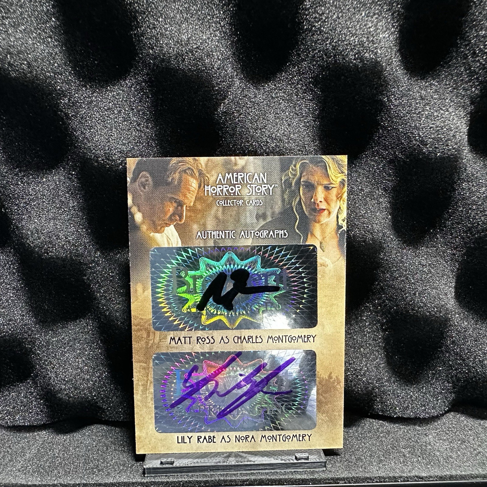 2014 American Horror Story Matt Ross Lily Rabe Dual Autograph AMR5 Murder House