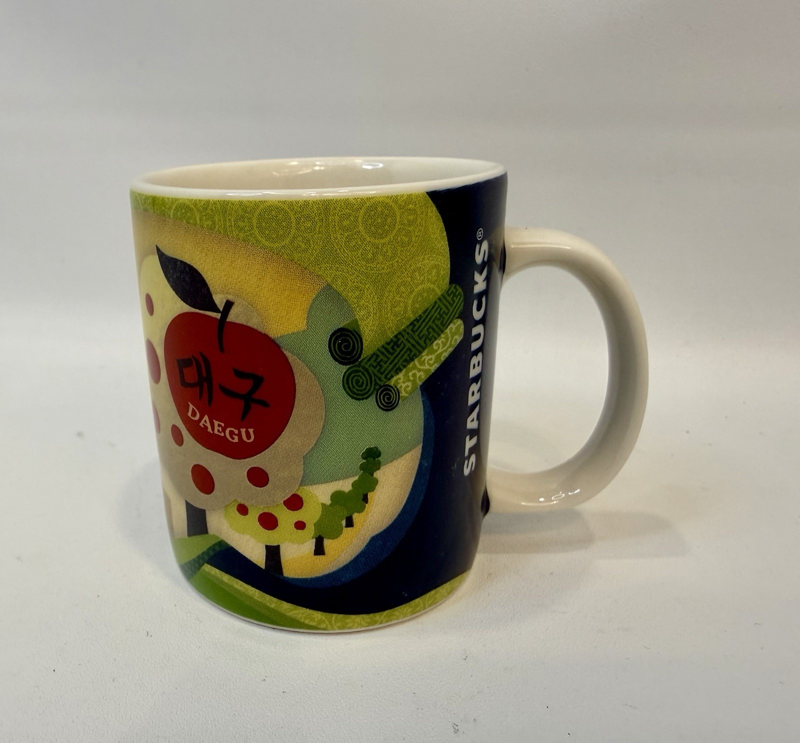 Starbucks Daegu, Korea Coffee Demi Espresso Mug 4oz 2013 Apple Tree & Skyline