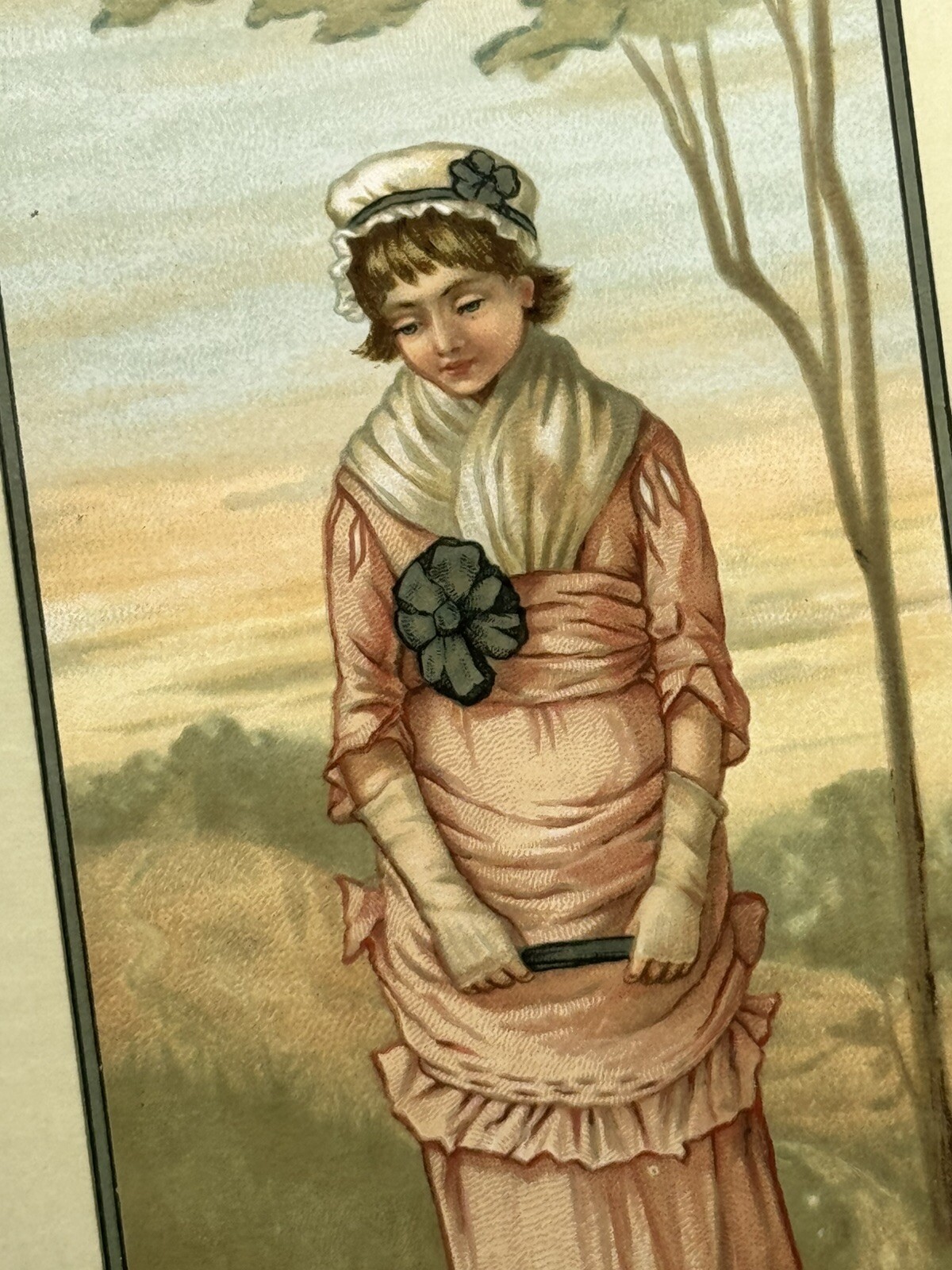 1890s Woman In Pink Dress Victorian Advertising Trade Card Magic Yeast Cakes