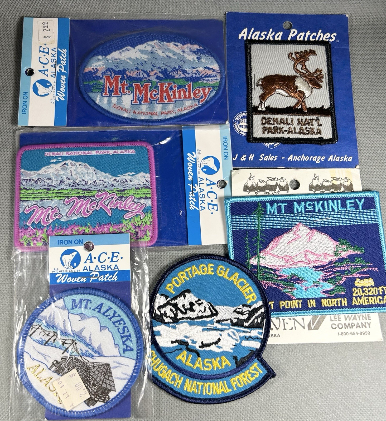 Vtg Lot Mt. McKinley National Park Alaska Embroidered Souvenir Patch Glacier