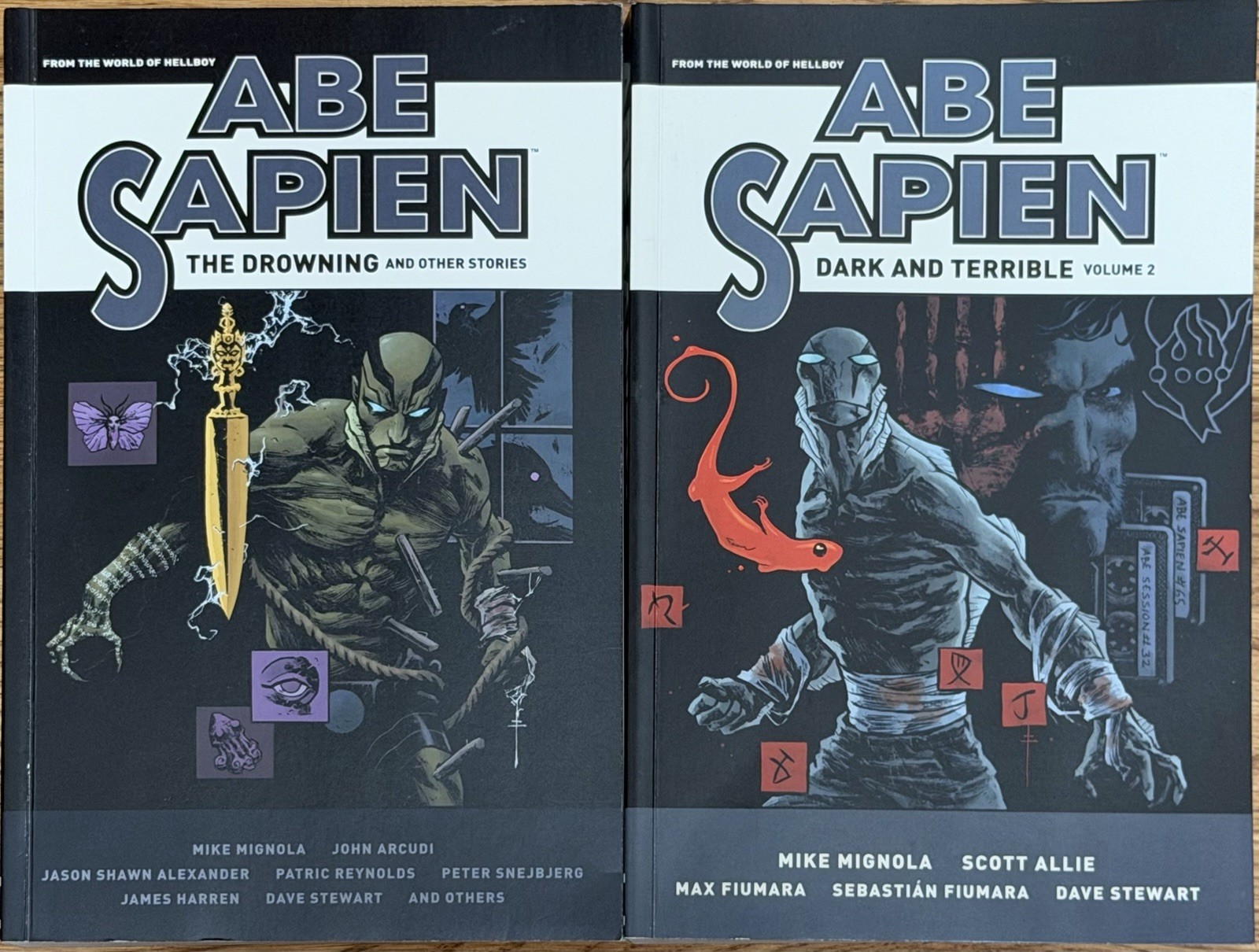 Abe Sapien Omnibus Lot of 2 TPB Drowning Dark Terrible Vol 2 Hellboy Mignola