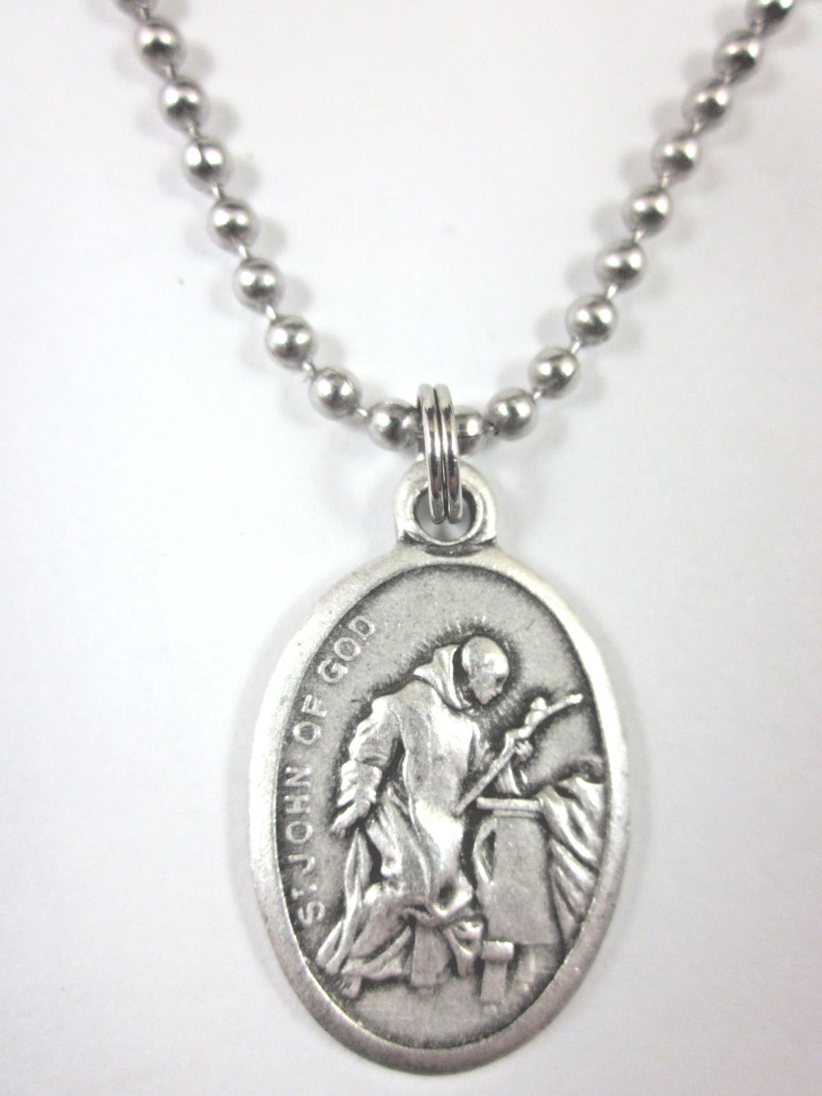 St John of God Medal Italy Pendant Necklace 24\