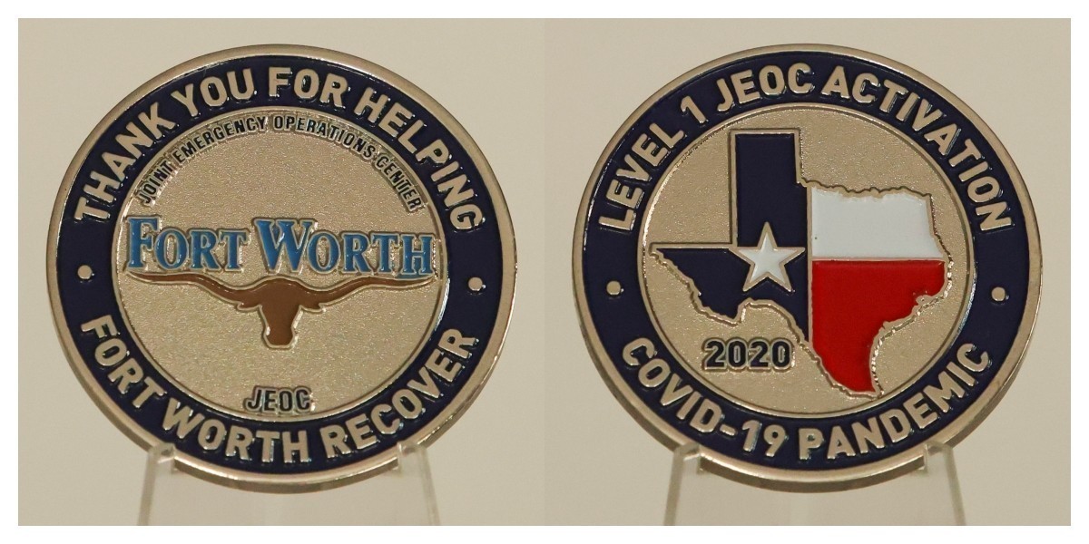 Fort Worth JEOC 2020 COVID-19 Level 1 Activation Challenge Coin  4#B