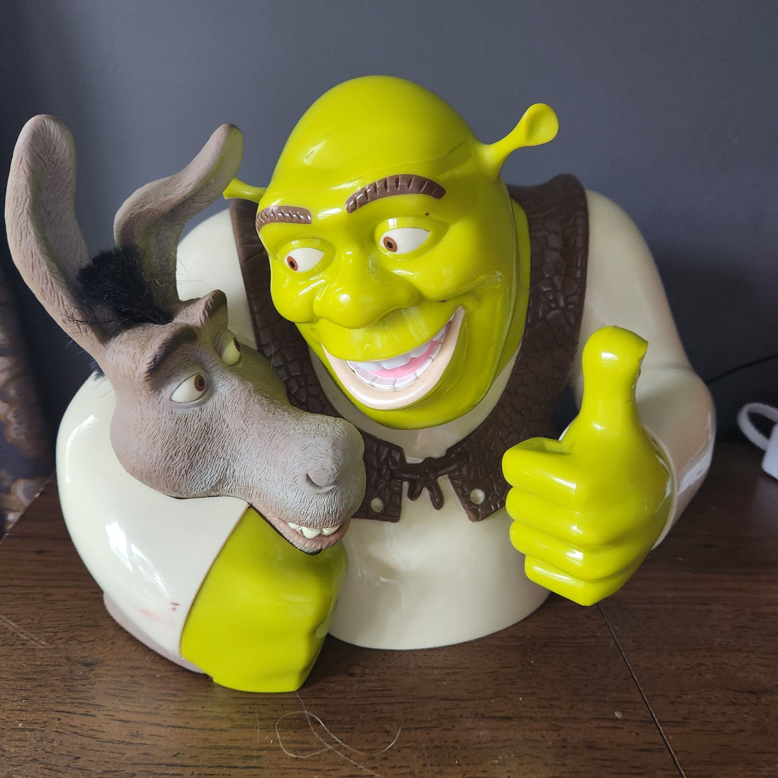 2004 DreamWorks Shrek & Donkey Talking Cookie Jar Fun-Damental Plastic Storage