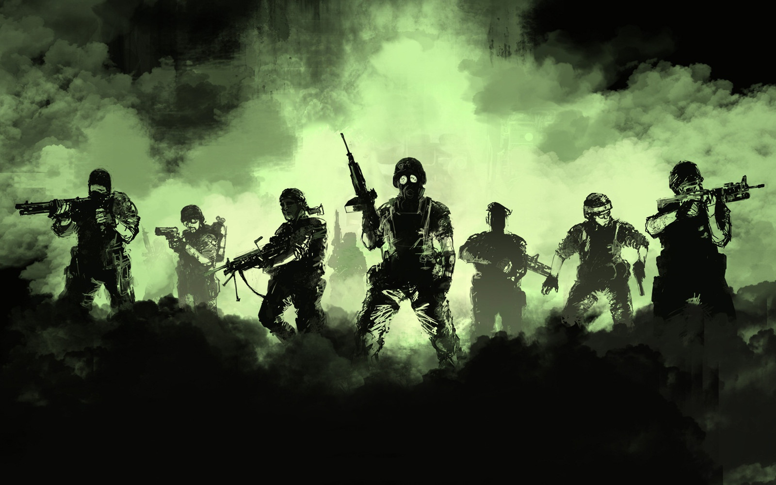 gun soldier army smoke Half Life Opposing Force artwork gas masks 11x17 Poster
