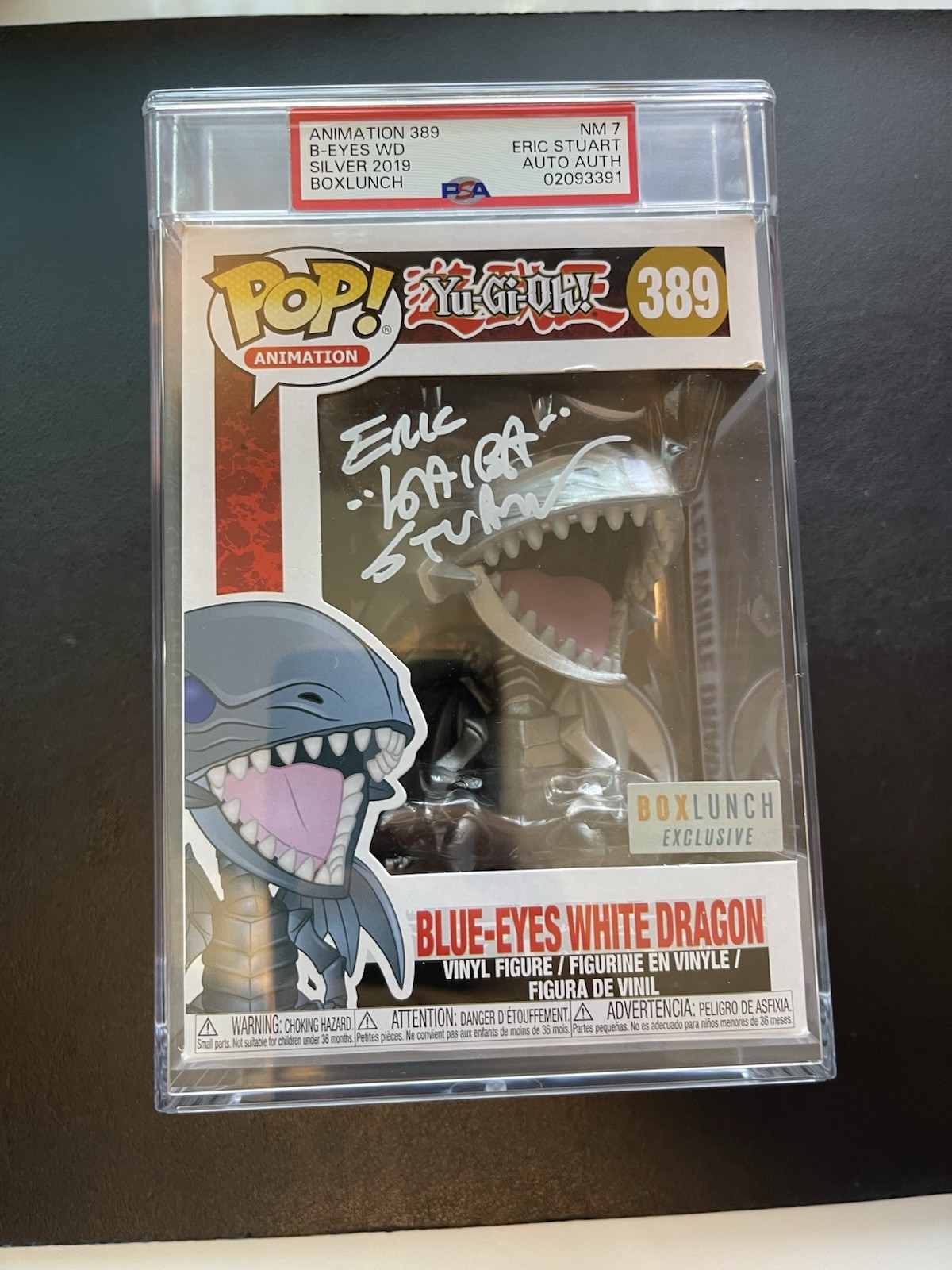 Yugioh Blue-Eyes White Dragon Funko Lunch Box Auto Eric Stuart Kaiba PSA 7 Pop 1