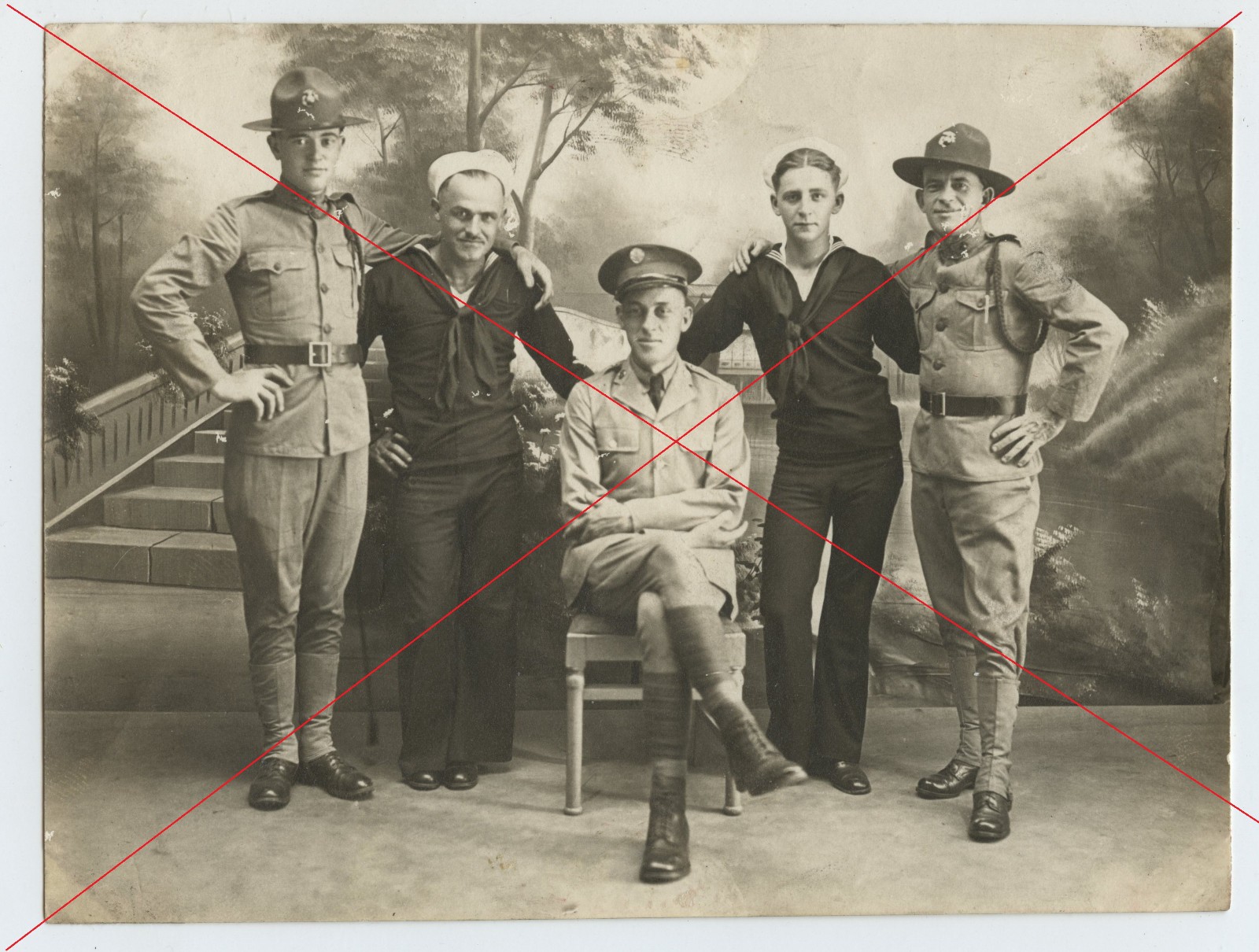 1927 China USMC Smedley Butler's Marines 3rd Brigade w/ Navy Army Photo Pre WW2