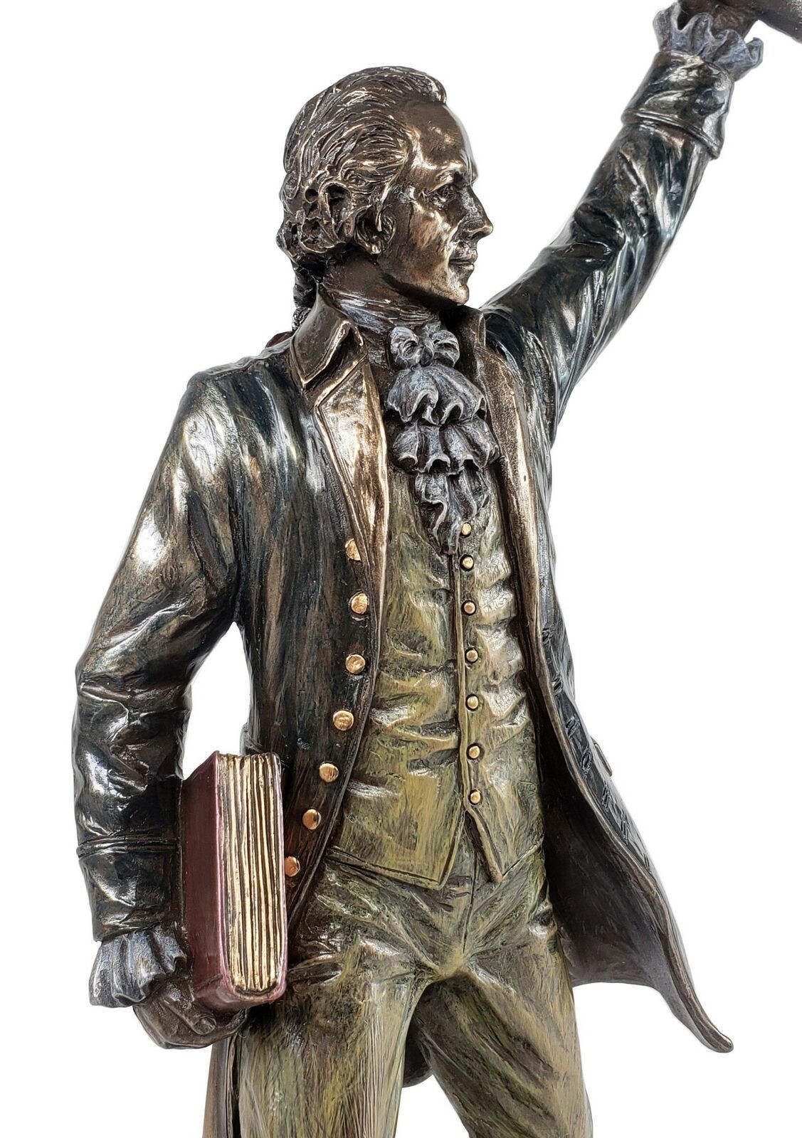 12 3/4 inch Alexander Hamilton Standing Holding Scroll Statue Bronze Finish