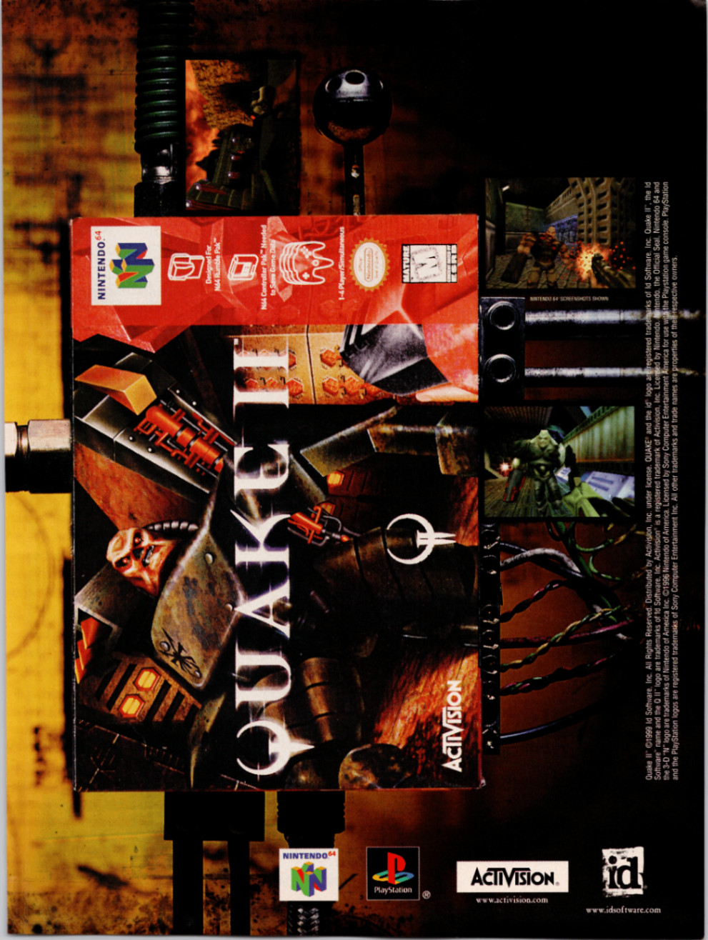 Activision Quake II Vintage 1999 N64 PlayStation Video Game Magazine Ad Print