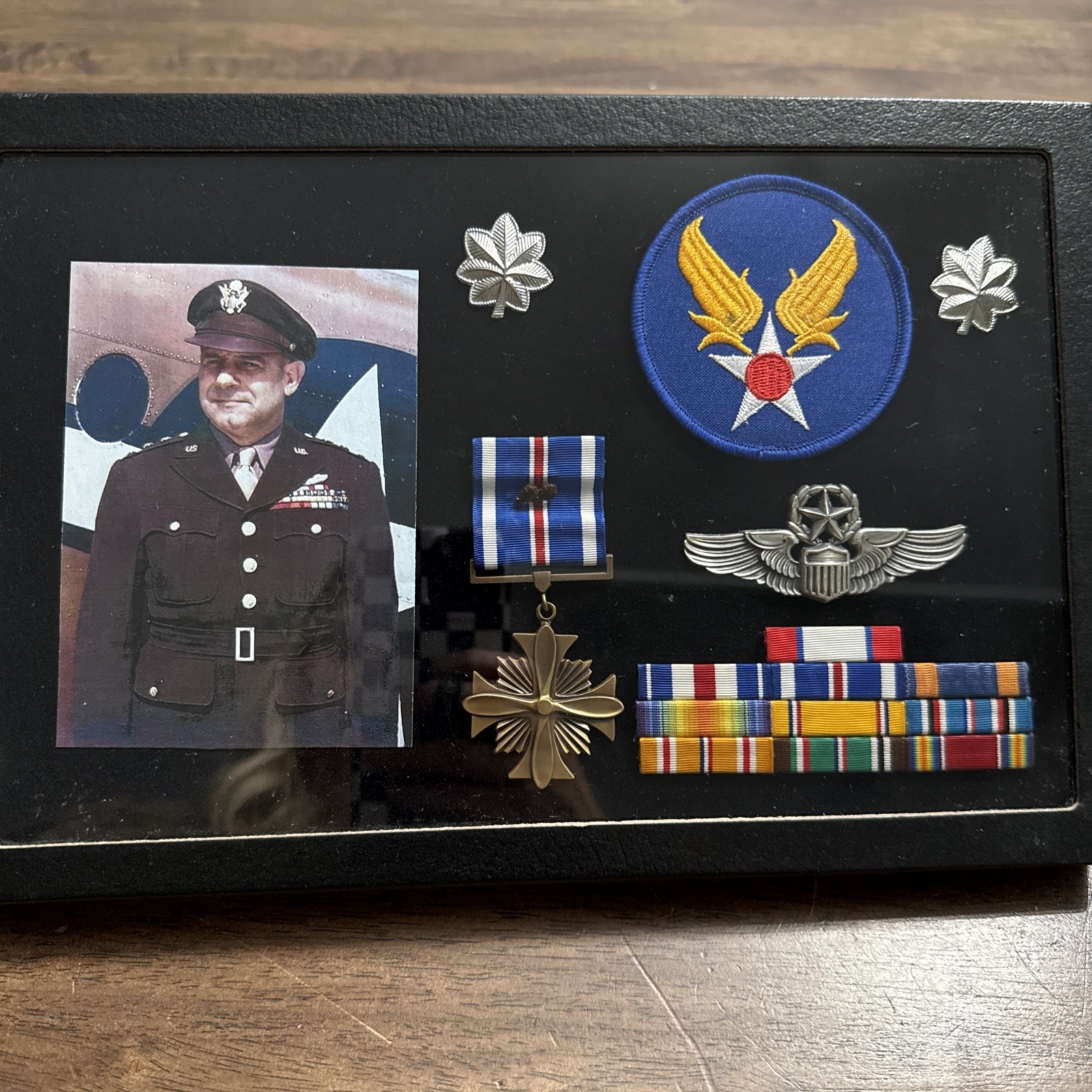 VTG Air Patrol CAP Lt. Col Shadow Box Grouping Photo DFC Master Pilot Wings WWII