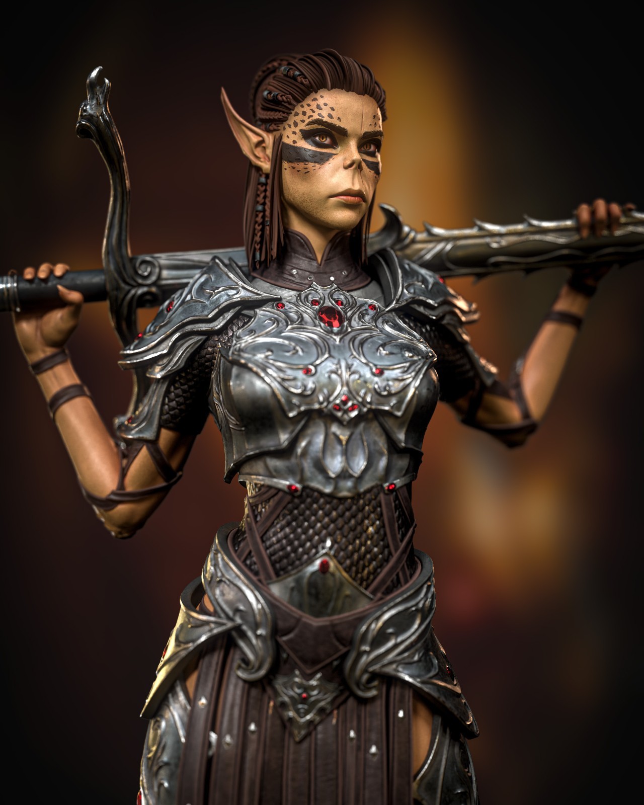 Lae'Zel Figurine Baldur's Gate 3 Hand Painted Model / DIY Kit 12pcs