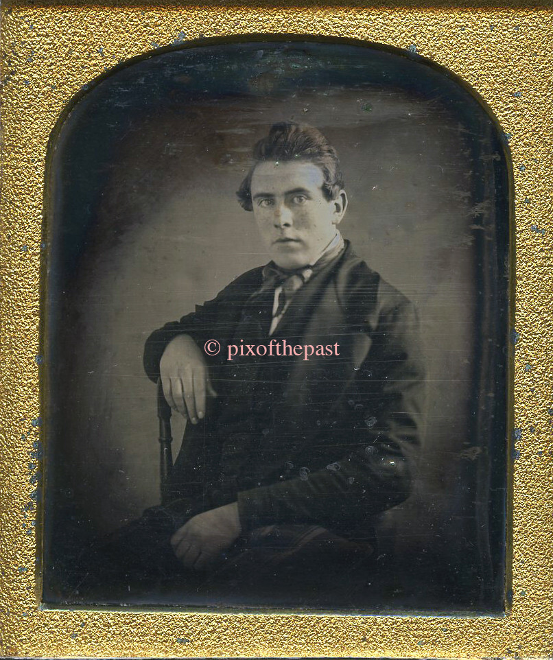 Handsome Gent Strikes a Pose. Daguerreotype. Not ambrotype-tintype-cdv