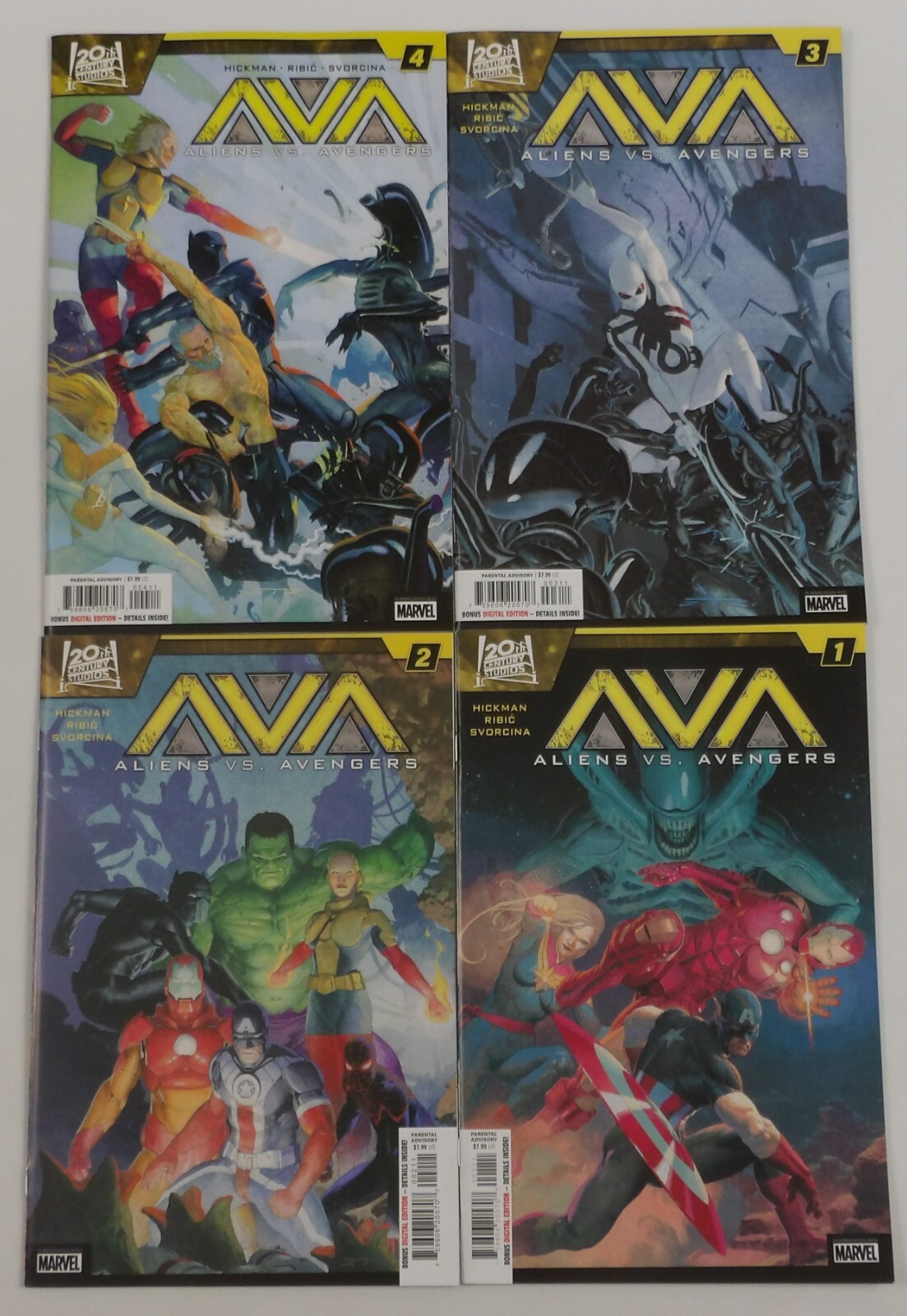 Aliens vs Avengers #1-4 VF/NM complete series Jonathan Hickman Esad Ribic versus