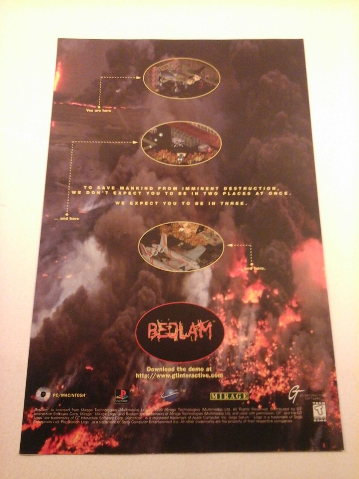 1996 Video Game Print Ad - BEDLAM - PLAYSTATION 1 PS1 PC