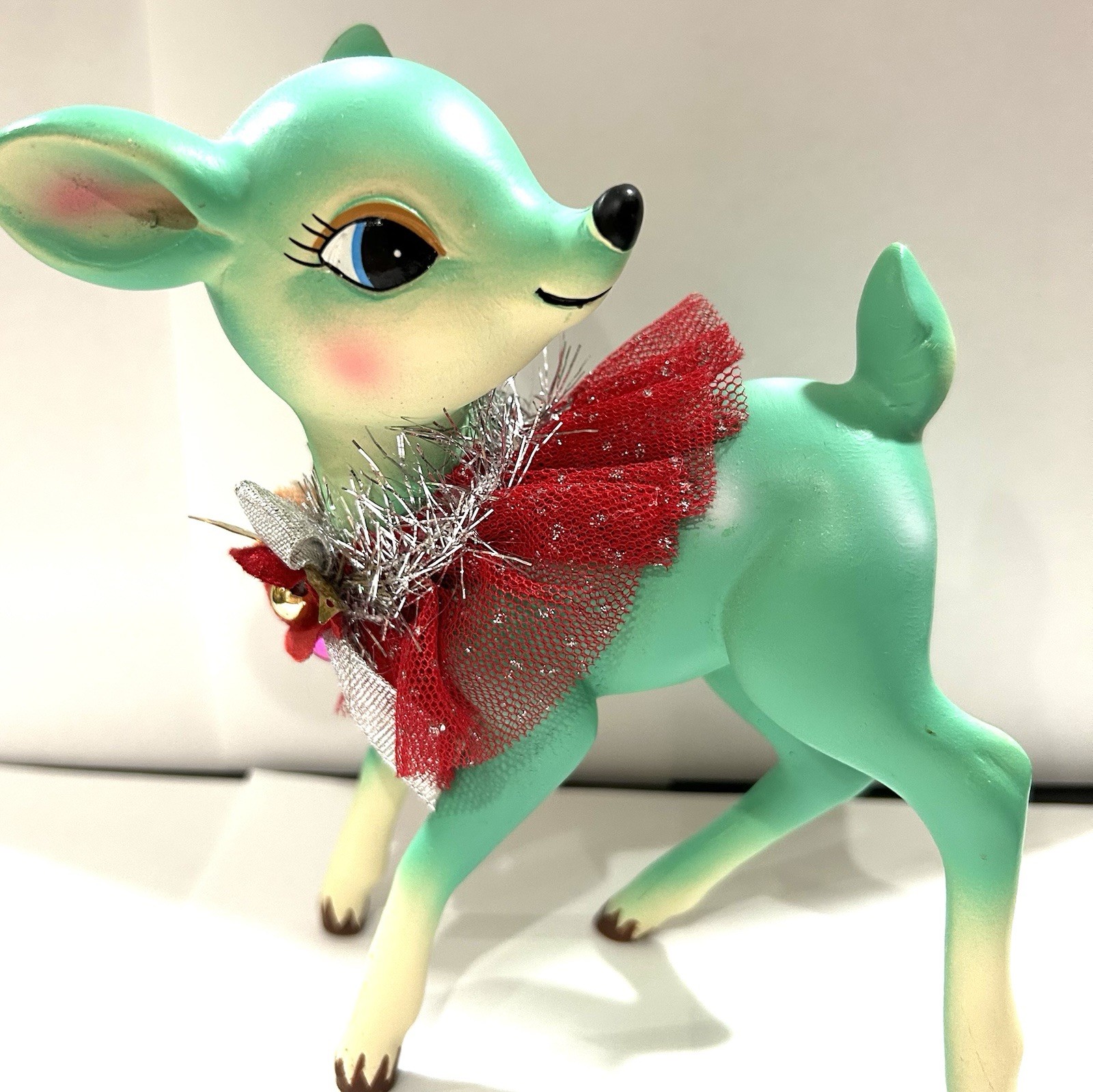 Vintage Style New Christmas Figurine Of Kitschy Reindeer Approximately 8 Inches