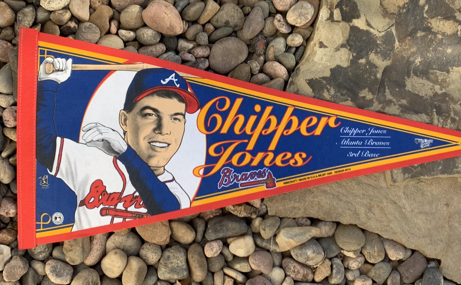 Chipper Jones Atlanta Braves Pennant. Rare. Good Condition 