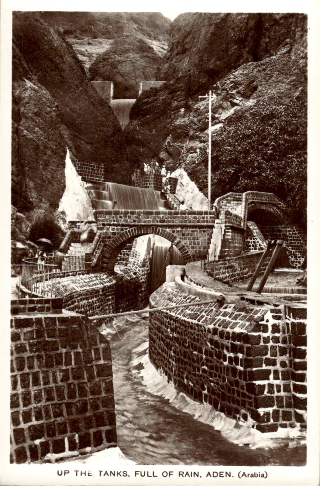 Yemen Aden Arabia Tanks Full Of Rain 1930s RPPC