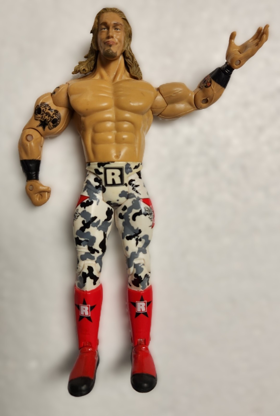 Edge Ruthless Aggression Wrestling Figure White Camo WWE WCW ECW WWF Jakks 2004