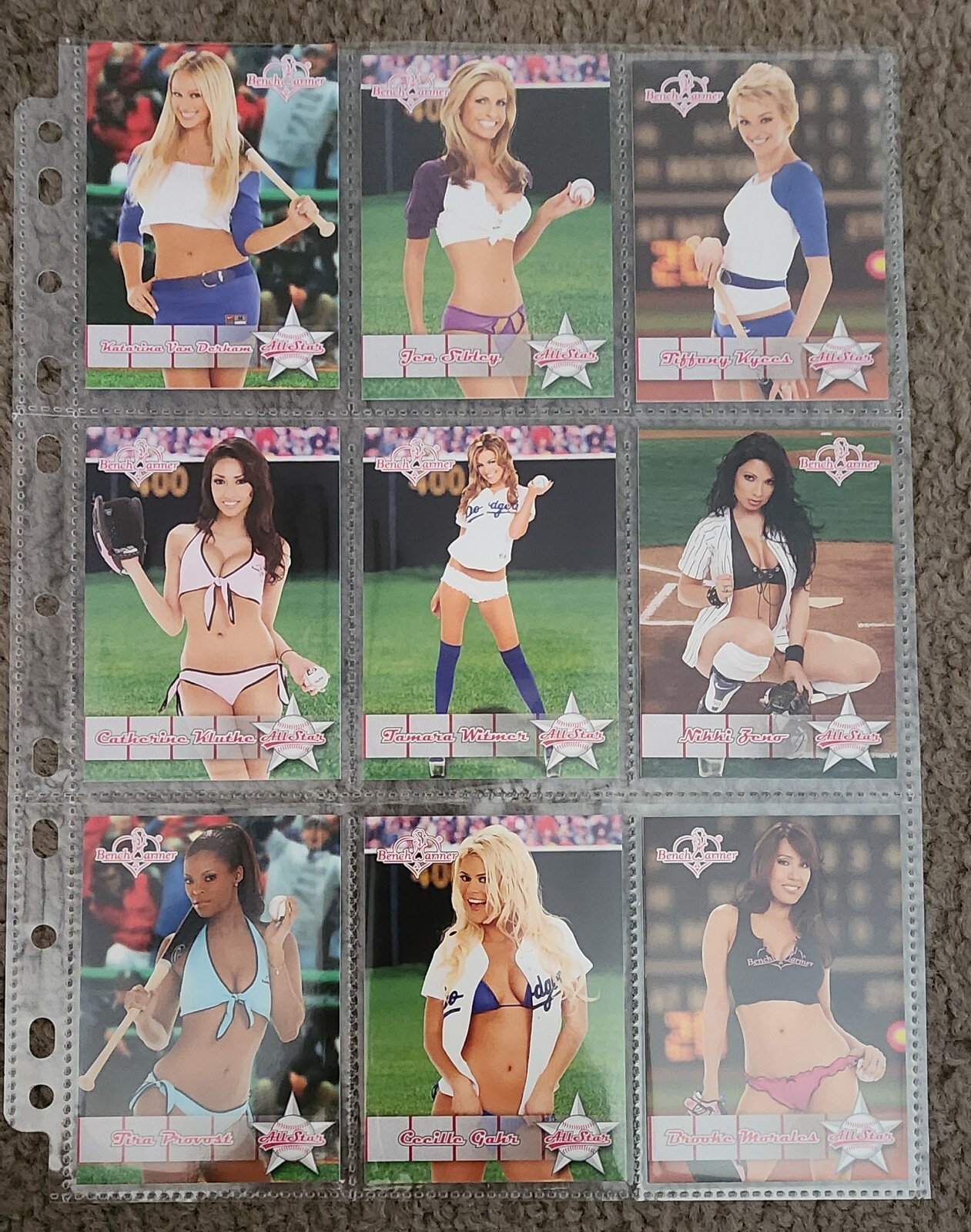 BENCHWARMERS SET OF 9 TRADING CARDS IN MINT CONDITION #3