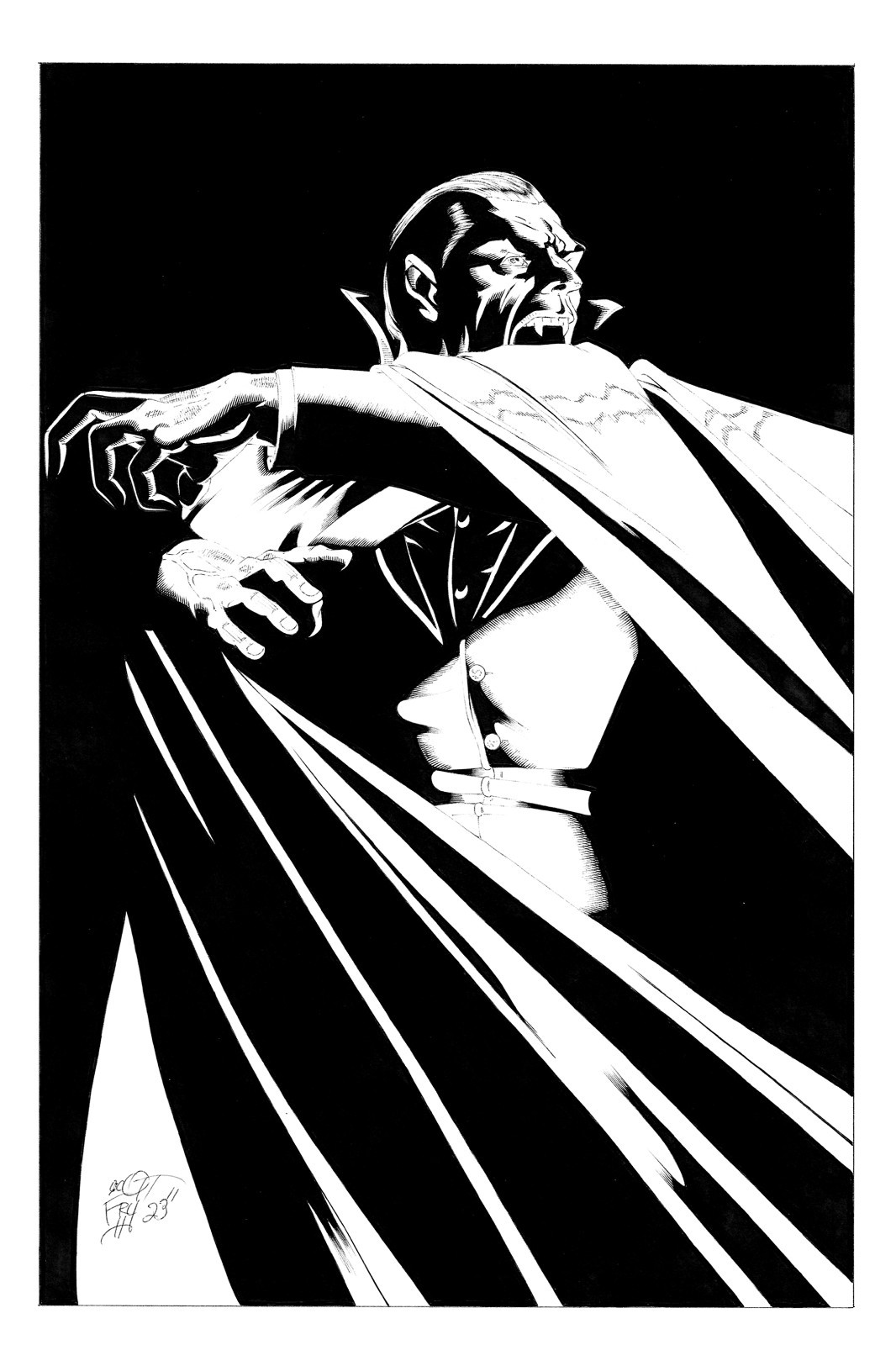Marvel Comics, Dracula Universal Monsters Original Art By Comic Artist Scott Fry