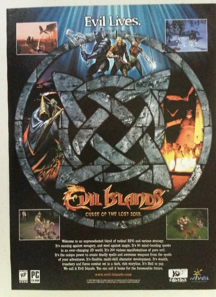 2000 EVIL ISLANDS Curse of the Lost Full Page vintage PRINT AD video game
