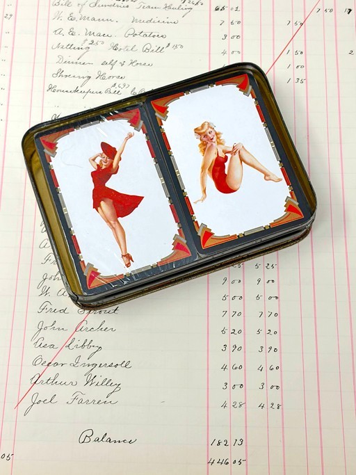 Alberto Vargas 1943 Esquire Pinup Playing Cards Reissue 1987 Rare Tin Box C10