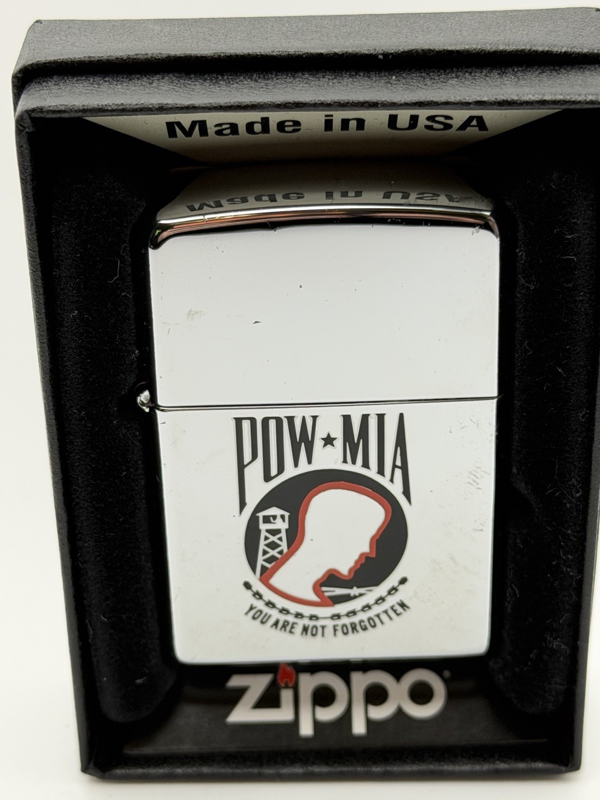 Vintage 2002 POW MIA You Are Not Forgotten HP Chrome Zippo Lighter New B22