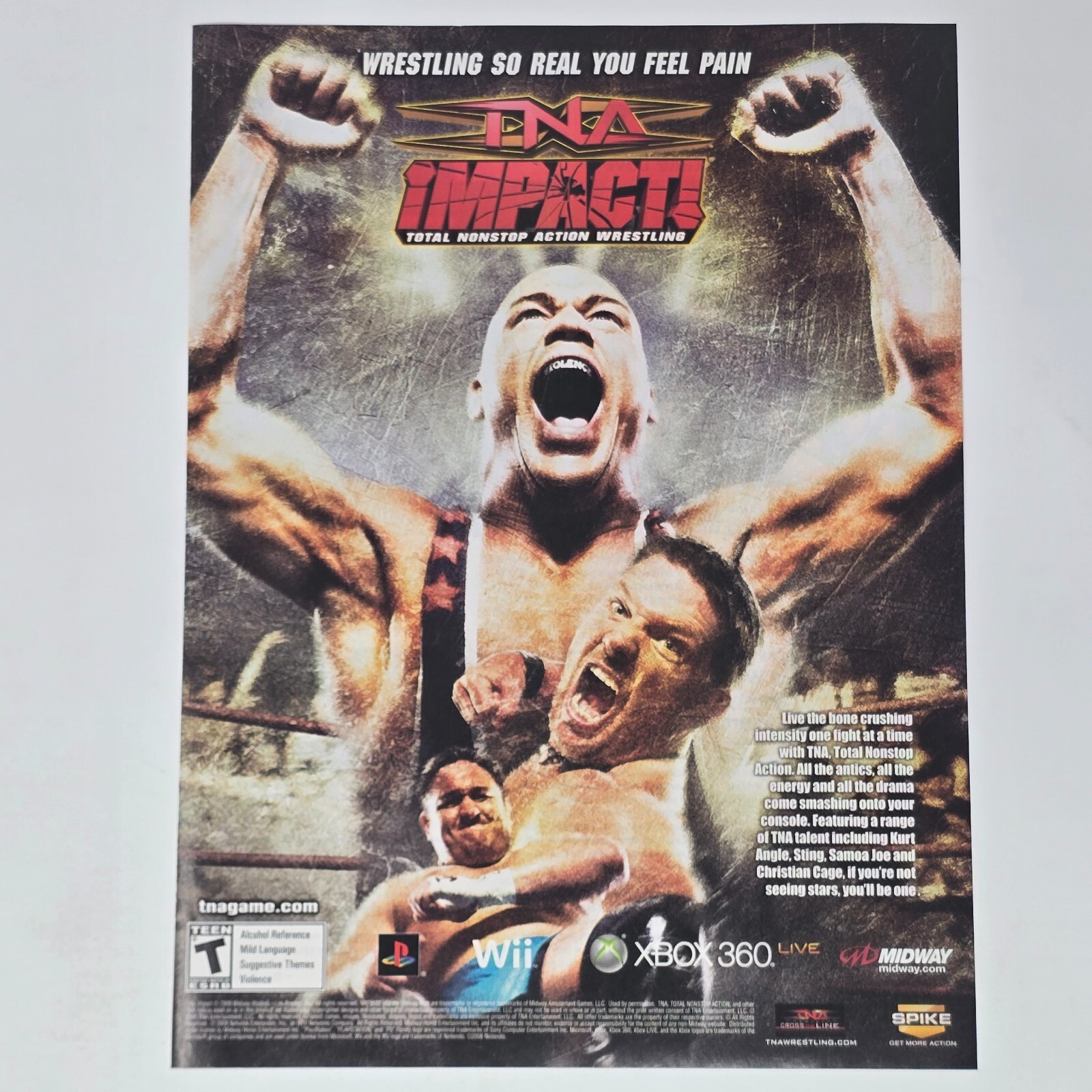 TNA Impact PS3 Wii Xbox 360 Wrestling So Real Print Ad/Poster Promo Art