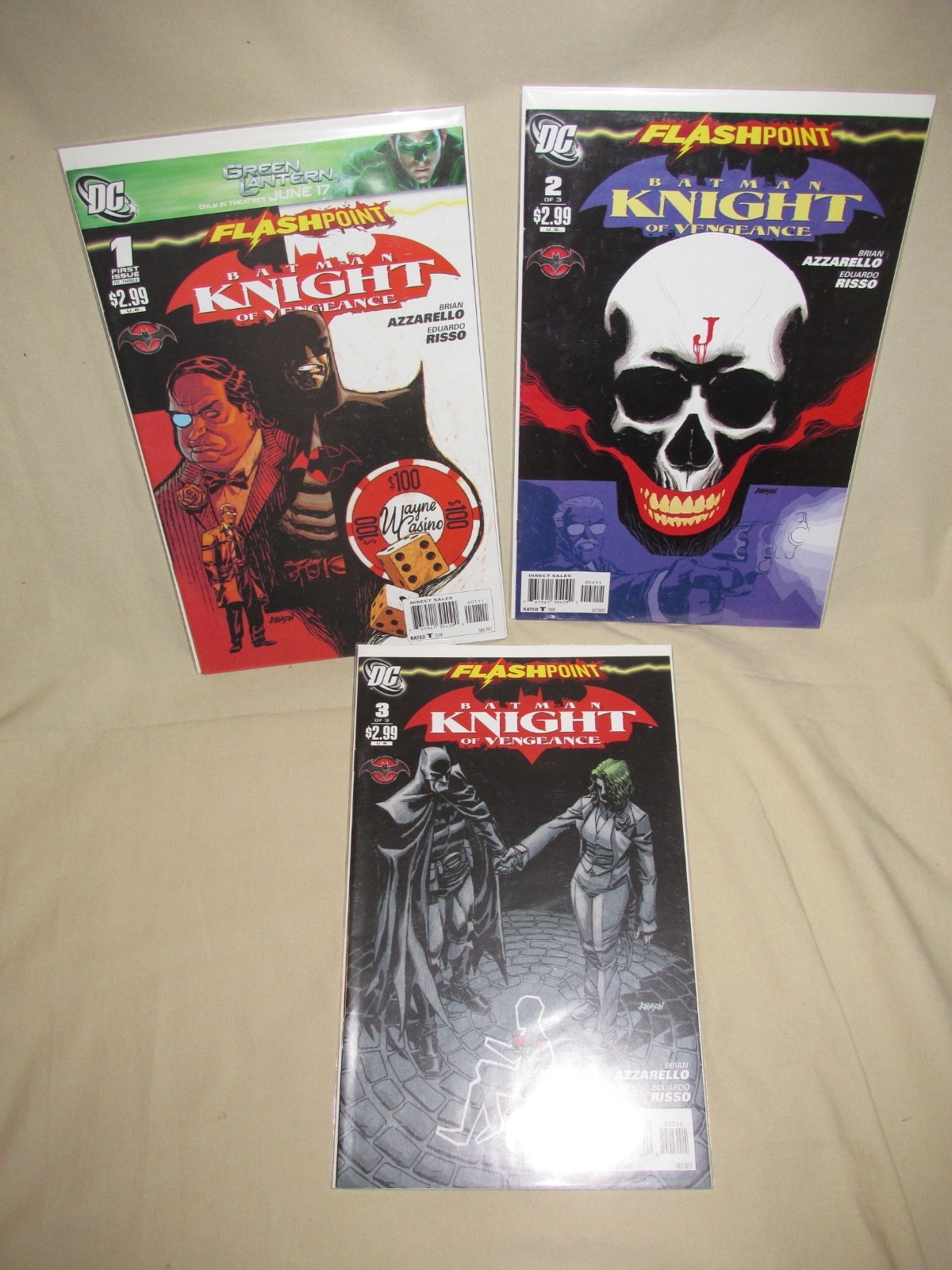 Flashpoint Batman Knight Of Vengeance 1-3 Lot Thomas Wayne Dexter Dent